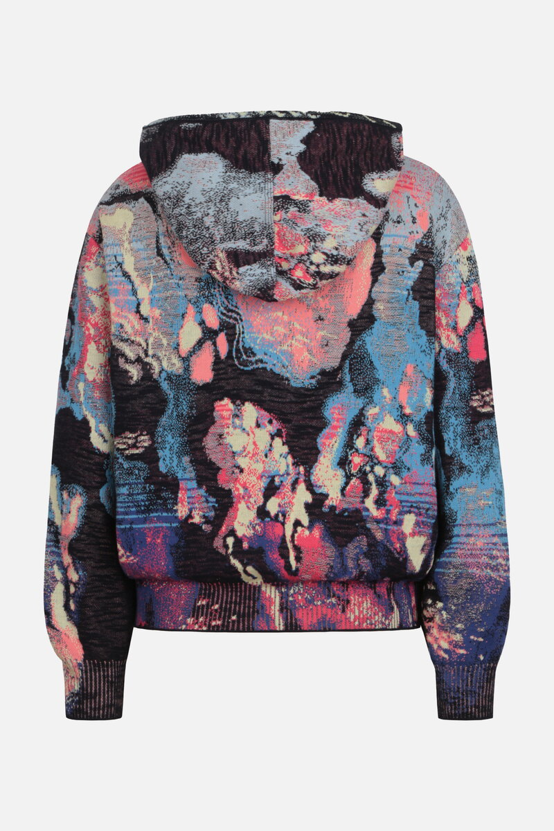 Bomber Jacket with Hoodie, Terrain Pattern