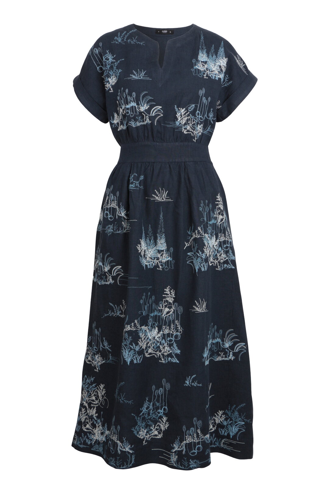 Leinenkleid, Garten Nostalgie Motiv