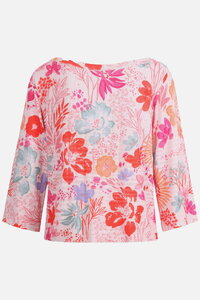 Boat Neck Pullover, Floral Print