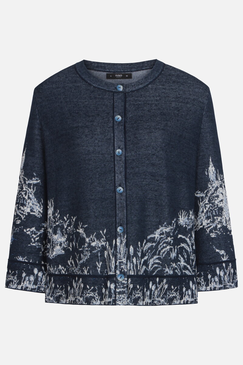 Jacquard Cardigan,  Garden Nostalgic Pattern