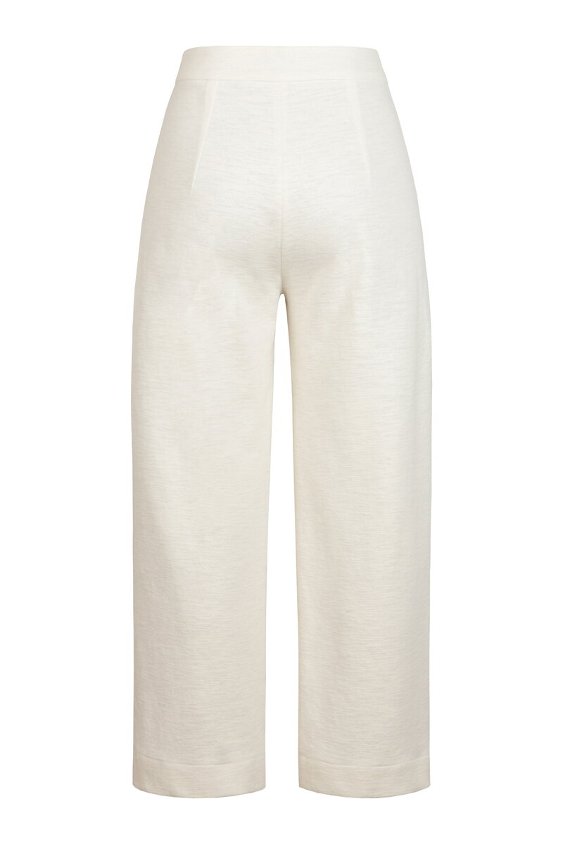 Pants, Structure Pattern - White - Pants - Ivko Woman
