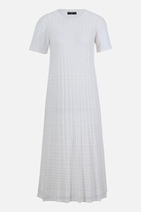 Solid O-Neck Ribbed Dress