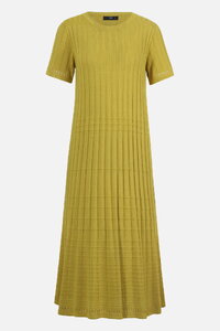 Solid O-Neck Ribbed Dress