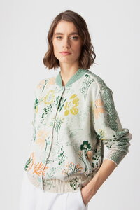 Jacquard-Bomberjacke, Floralmuster