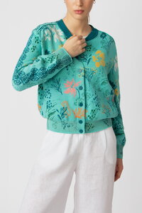 Jacquard-Bomberjacke, Floralmuster