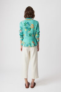V-Neck Jacket, Floral Pattern