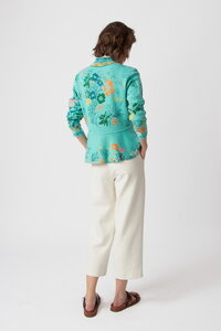 V-Neck Jacket, Floral Pattern