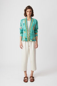 V-Neck Jacket, Floral Pattern