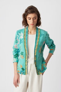 V-Neck Jacket, Floral Pattern