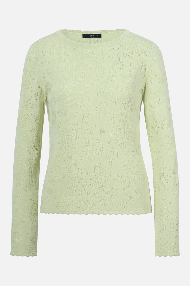 Solid Pullover O-Neck, Structure Pattern