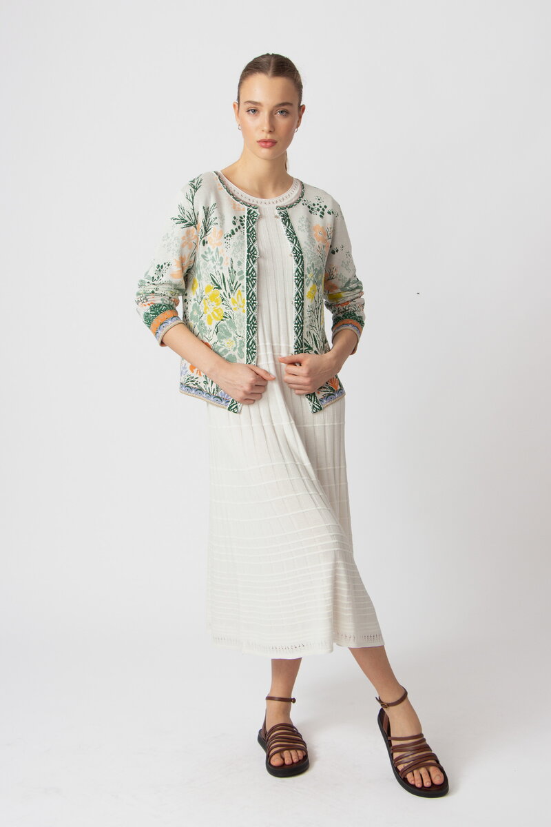 Jacquard Jacket, Floral Pattern