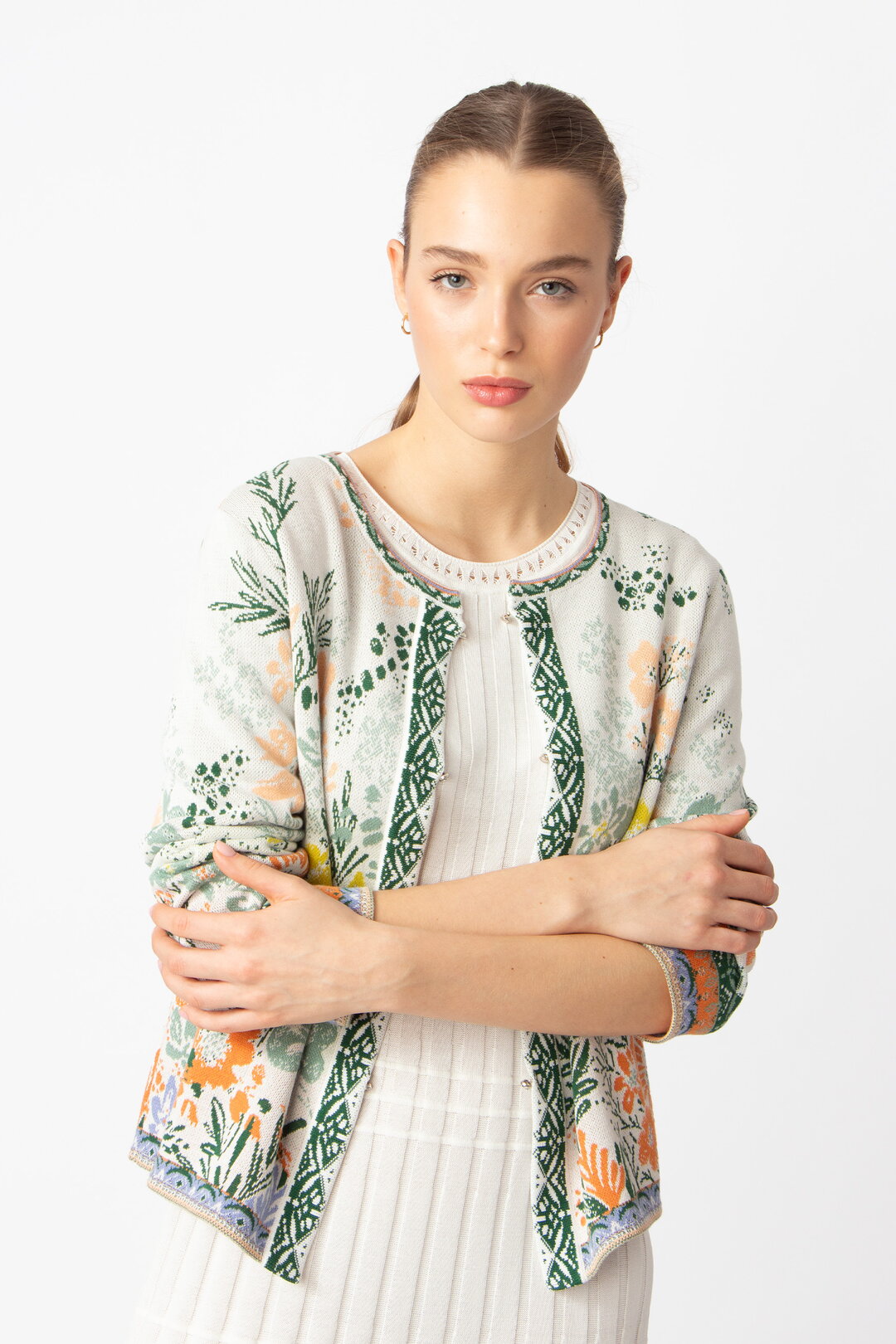 Jacquard Jacket, Floral Pattern