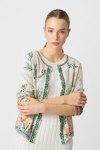 Jacquard-Jacke, Floralmuster