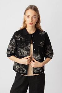 Jacket with Embroidery, Garden Nostalgic Pattern