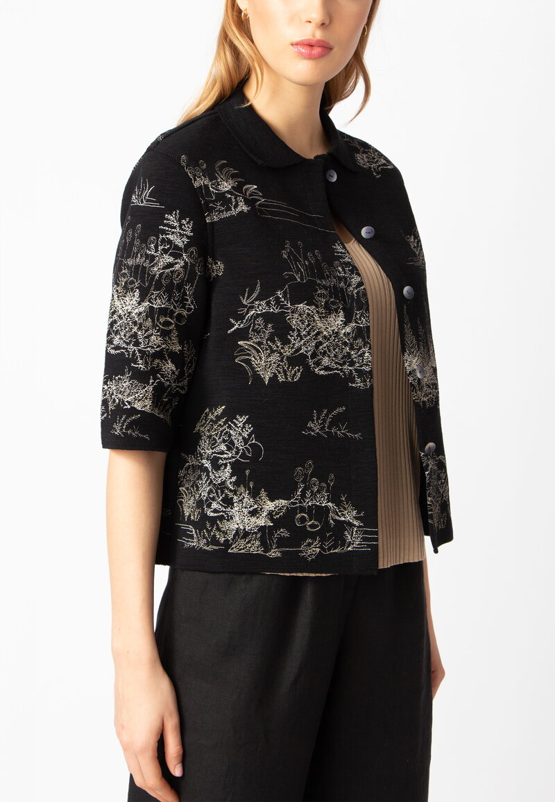 ジャケット・アウター CHECK EMBROIDERY NO COLLAR JACKET CHECK EMBROIDERY NO COLLAR JACKET