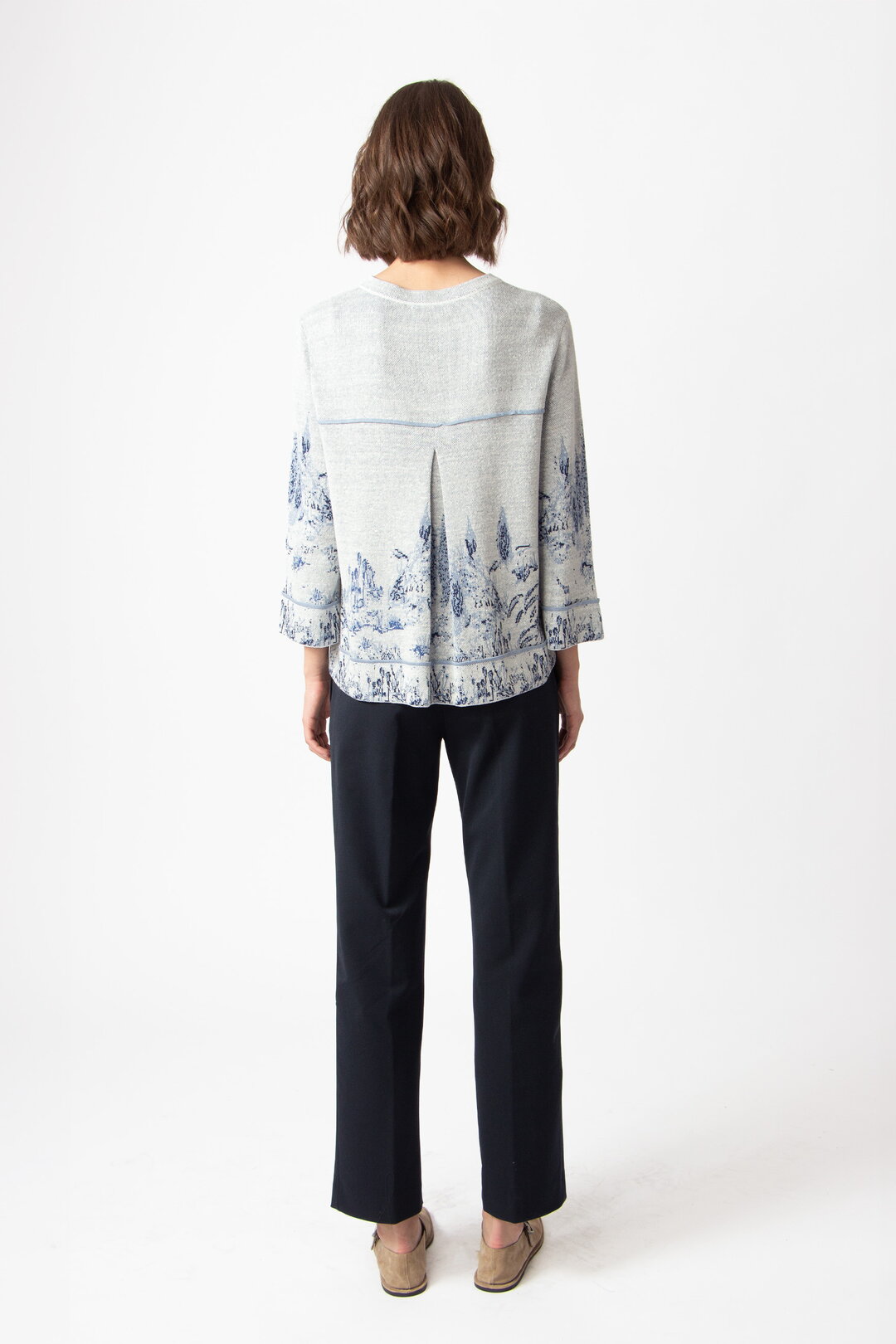 Jacquard Cardigan,  Garden Nostalgic Pattern