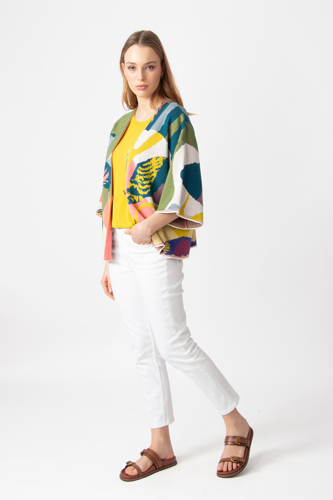 Knitted Cardigan, Maximalist Tropics Pattern