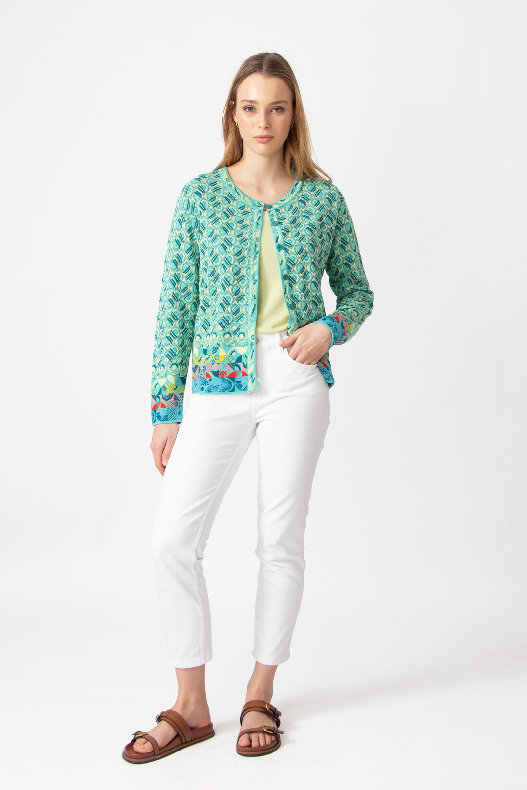 Jacquard Cardigan, Mix&Match Pattern