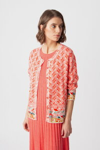 Jacquard Cardigan, Mix&Match Pattern