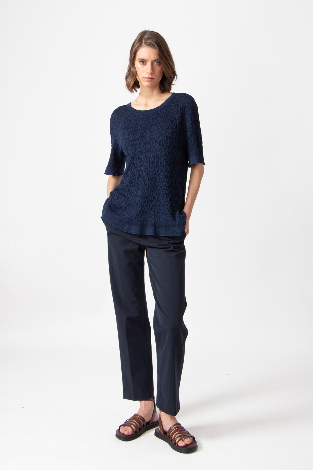 O-Neck Pullover, Structure Pattern