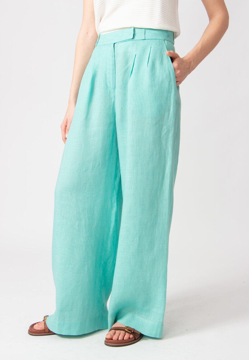 Pantalon Ivko Turquoise/bleu Aqua 7/8 - Modèle 201472, Taille Large - Neuf Avec étiquettes