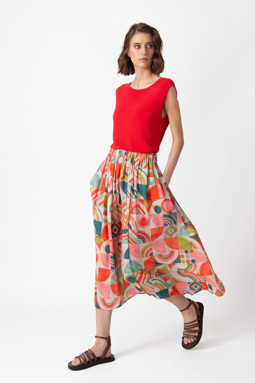 Printed Midi Skirt, Mix&Match Motif