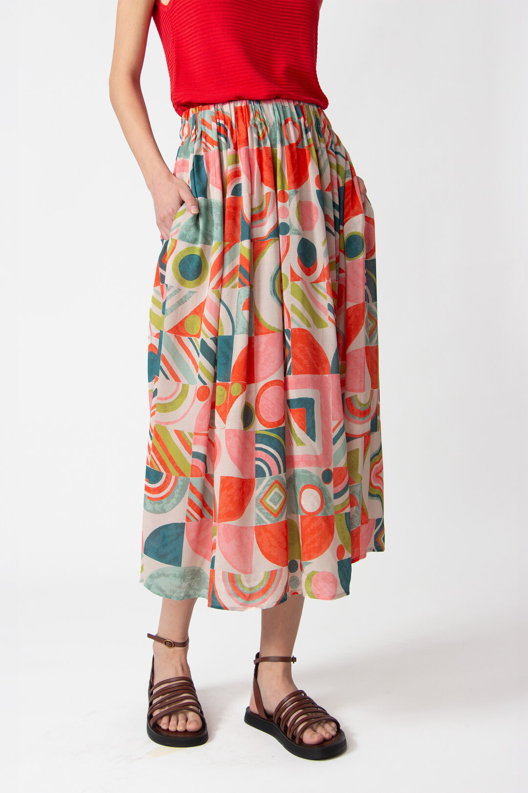 Printed Midi Skirt, Mix&Match Motif