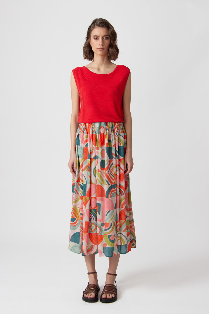 Printed Midi Skirt, Mix&Match Motif