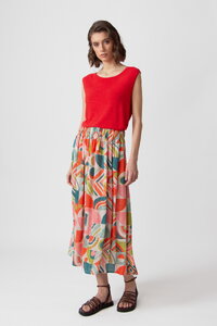 Printed Midi Skirt, Mix&Match Motif