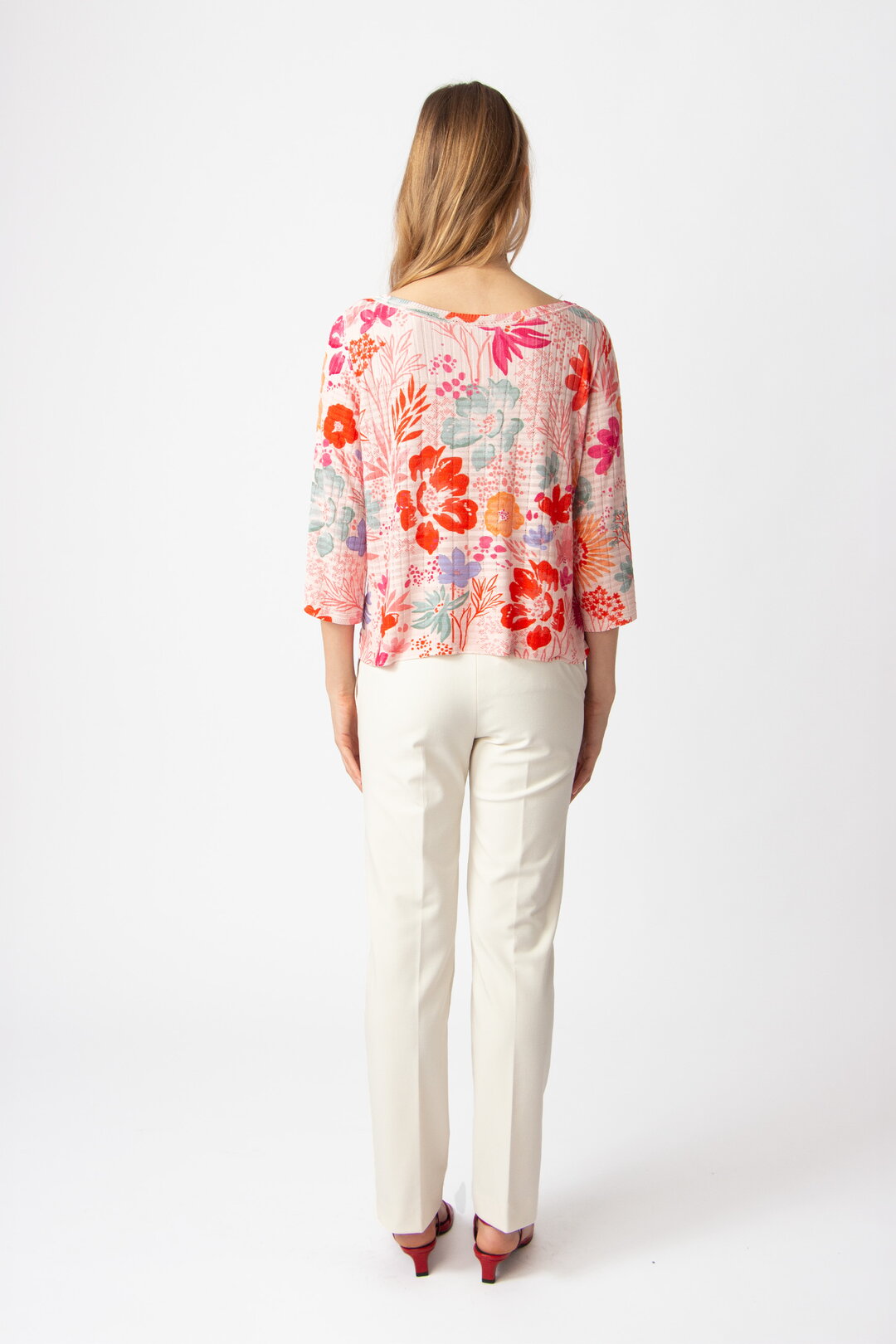 Boat Neck Pullover, Floral Print