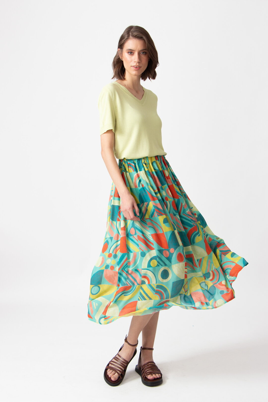 Printed Midi Skirt, Mix&Match Motif