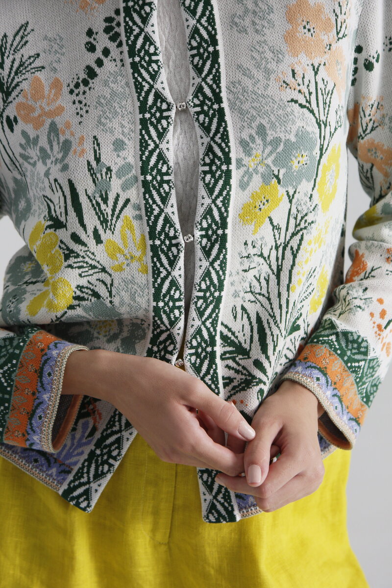 Jacquard Jacket, Floral Pattern