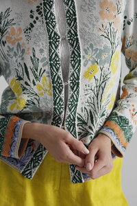 Jacquard-Jacke, Floralmuster