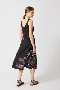Linen dress with Floral Embroidery