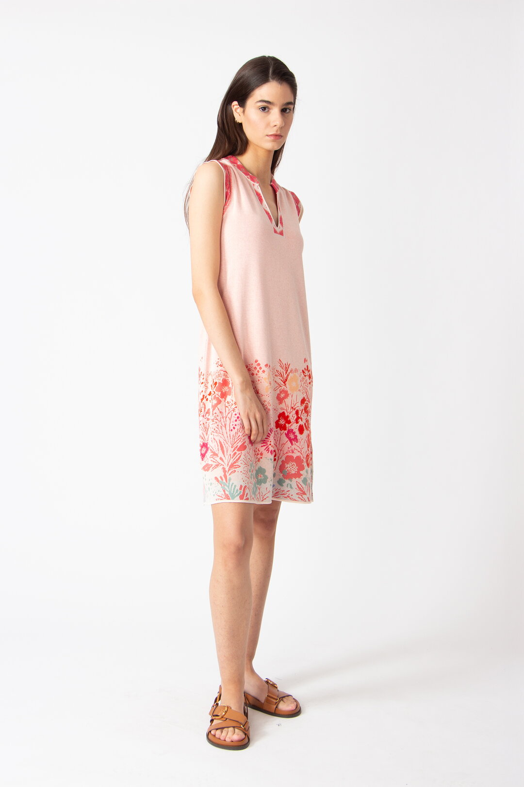 Ärmelloses Kleid, Floral Motiv
