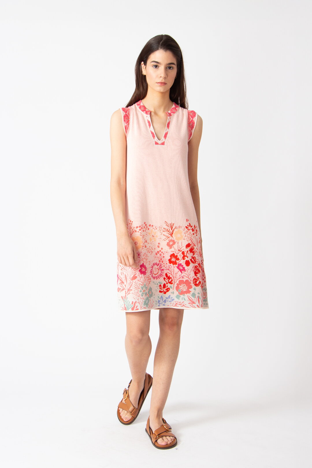 Ärmelloses Kleid, Floral Motiv