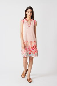 Ärmelloses Kleid, Floral Motiv