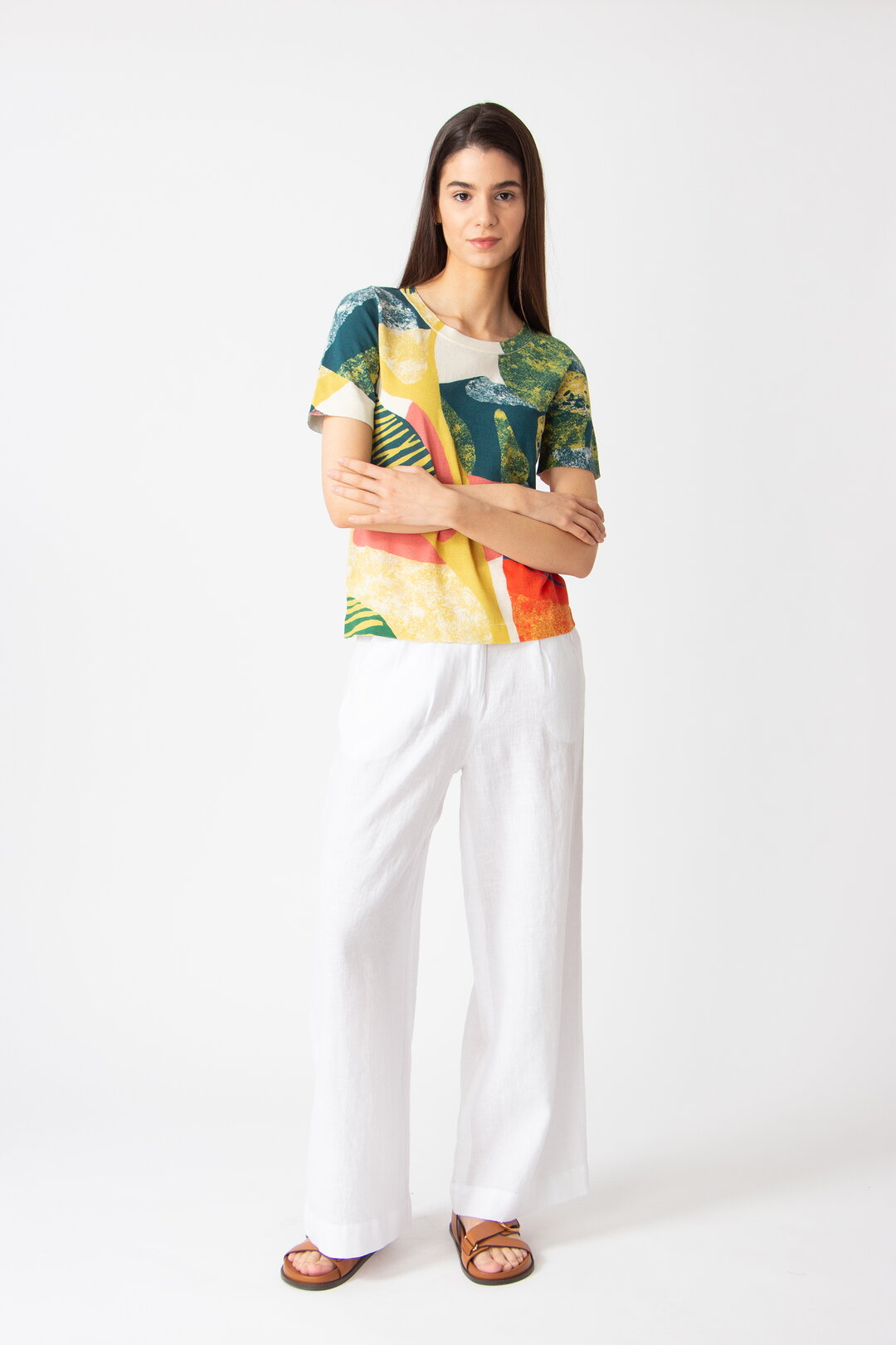 Bedruckter Pullover, Maximalist Tropics Motiv