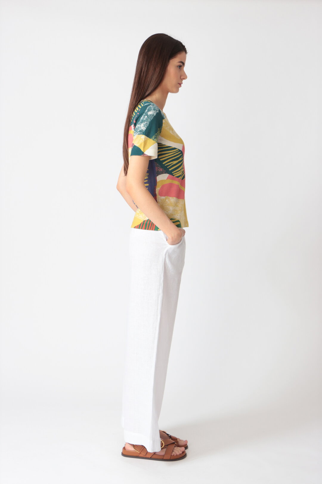 Bedruckter Pullover, Maximalist Tropics Motiv