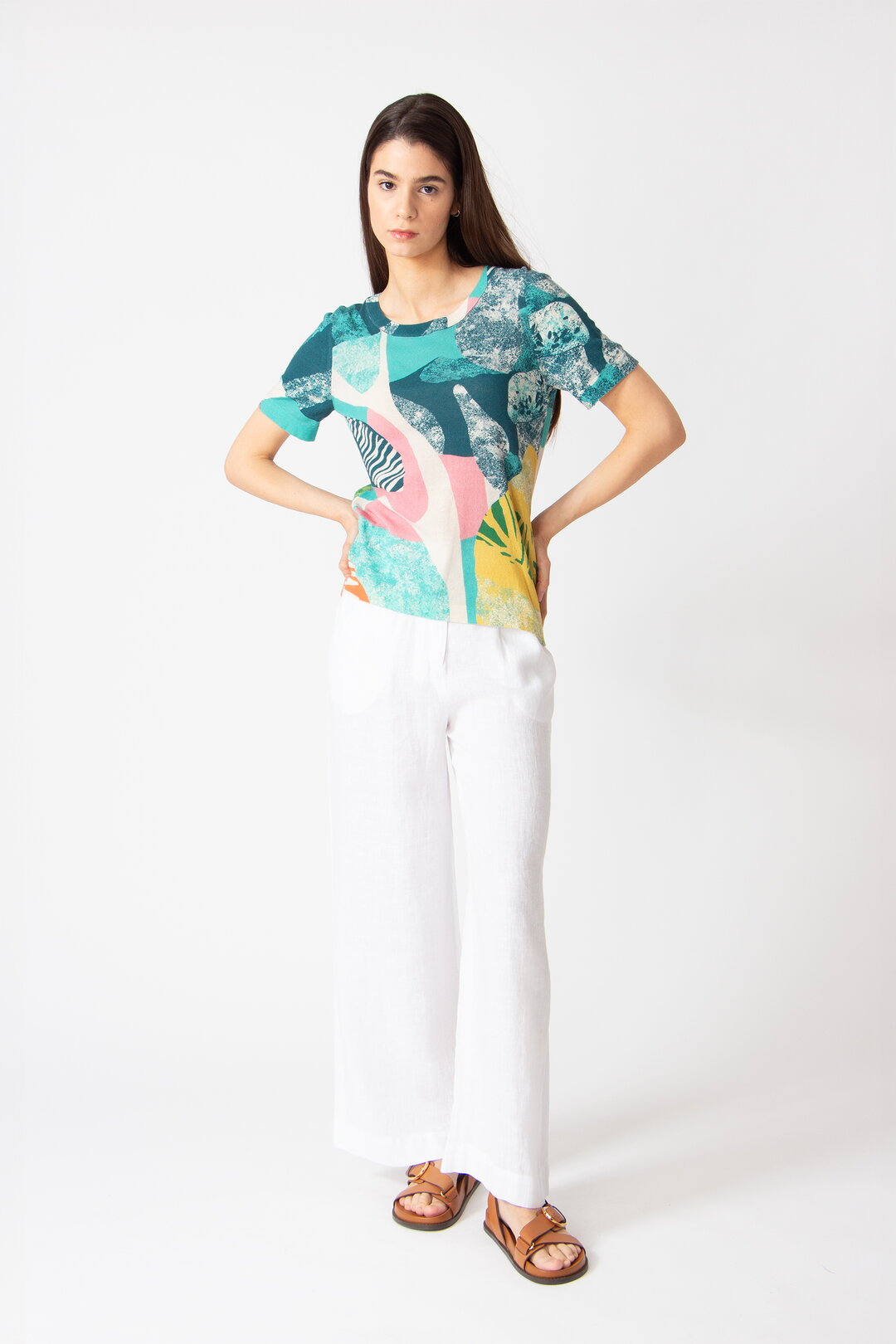 Bedruckter Pullover, Maximalist Tropics Motiv