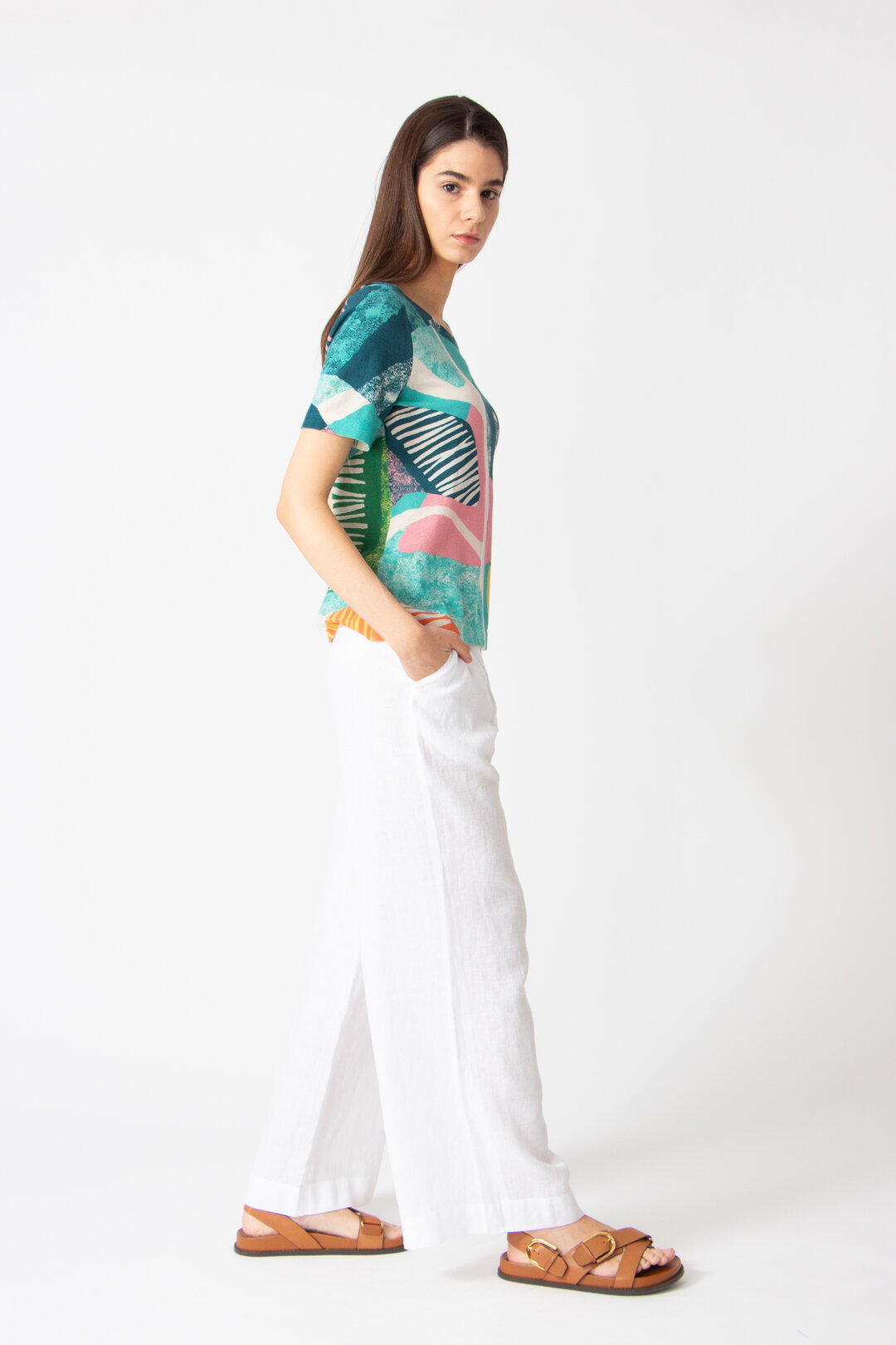 Bedruckter Pullover, Maximalist Tropics Motiv