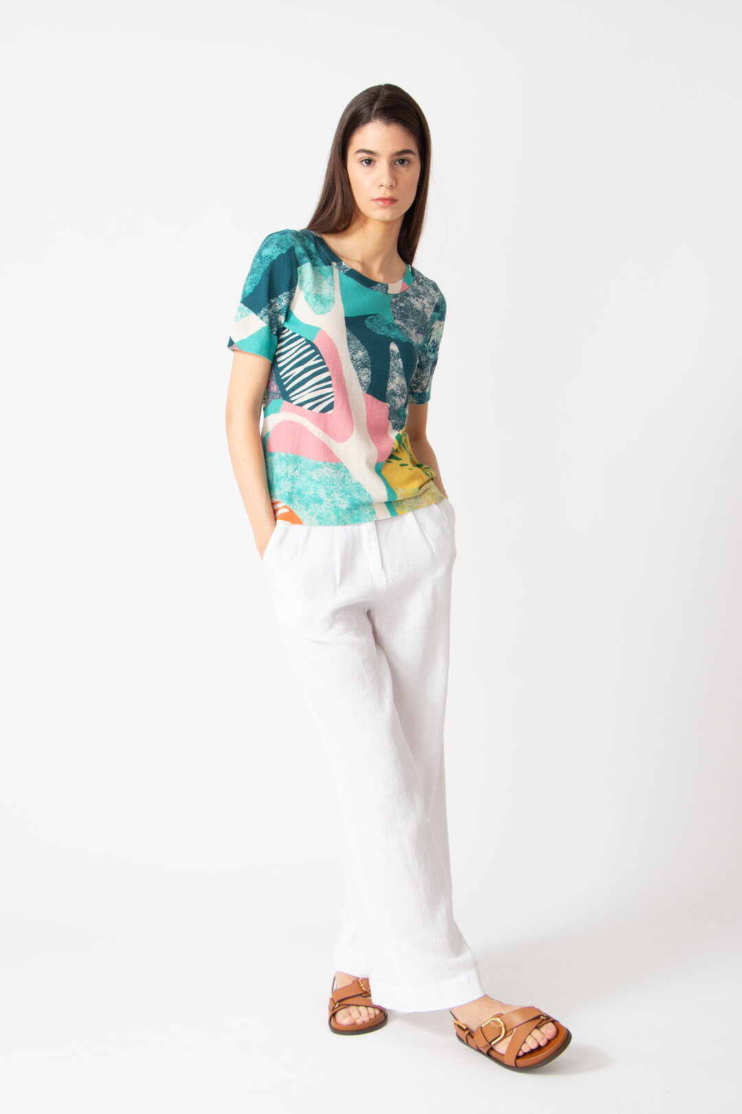 Bedruckter Pullover, Maximalist Tropics Motiv