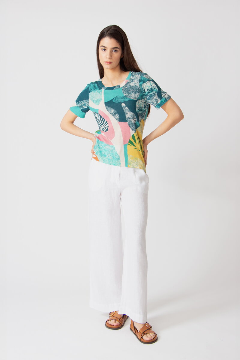 Bedruckter Pullover, Maximalist Tropics Motiv