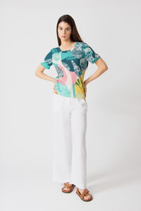 Bedruckter Pullover, Maximalist Tropics Motiv