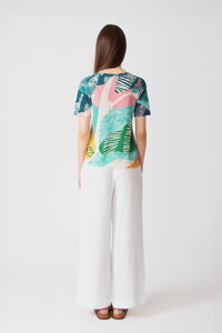 Bedruckter Pullover, Maximalist Tropics Motiv