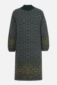 Jacquard-Rollkragenkleid, Ornament Muster