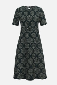 Midikleid mit Kurzen Ärmeln, Ornament Muster