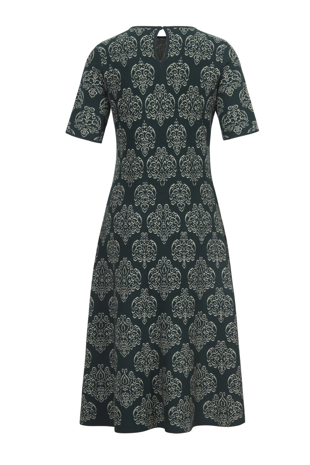 Midikleid mit Kurzen Ärmeln, Ornament Muster