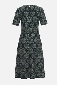 Midikleid mit Kurzen Ärmeln, Ornament Muster