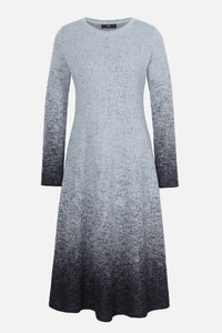 Langes Kleid mit U-Boot-Ausschnitt, Murmurationsmuster